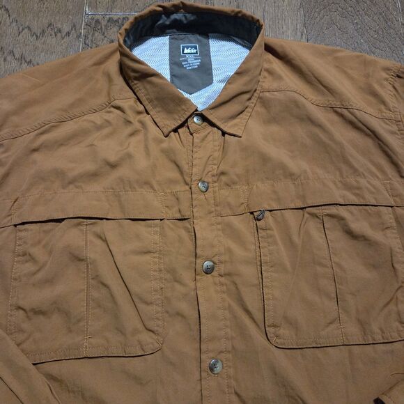 REI Co-Op Men Sahara Vented Roll Tab Pockets Outdoor Shirt XXL 2XL - Picture 3 of 8